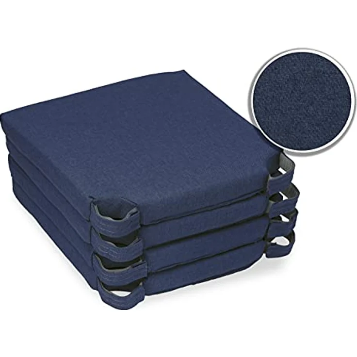 sunnypillow Stuhlkissen 4er Set Kissen Maße: 42 (vorne), 35 (hinten) x 40 x 5 cm – Bild 7