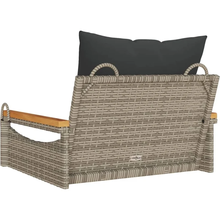 vidaXL Hängesessel mit Kissen Grau 63x62x40 cm Poly Rattan 368165 – Bild 6
