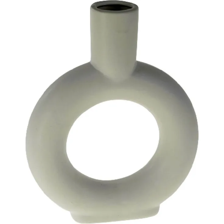 Vase modern weiß H=22,5cm Blumen Porzellan Tisch Deko Trocken Skandi edel