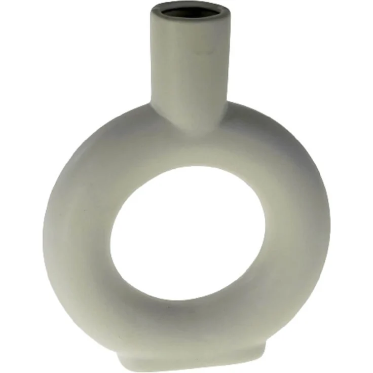Vase modern weiß H=22,5cm Blumen Porzellan Tisch Deko Trocken Skandi edel