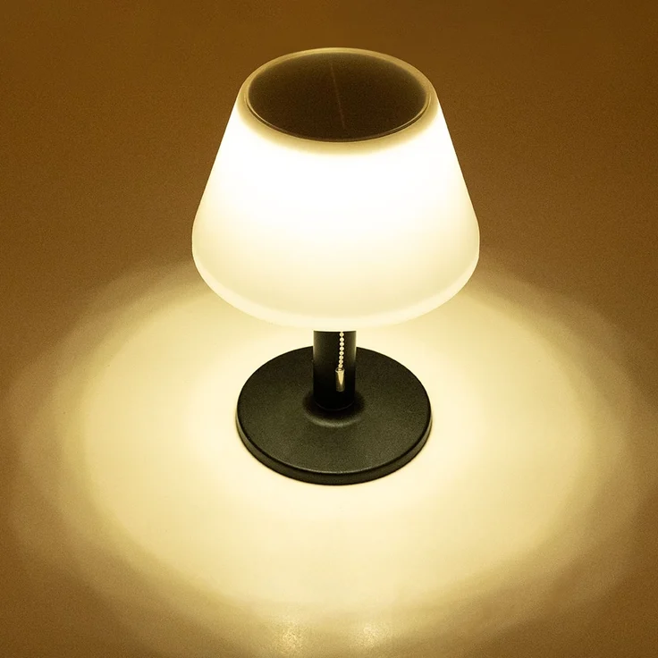 Kynast Solar LED Tischlampe warmweiß schwarz 2-Lichtstufen Außenbereich – Bild 10