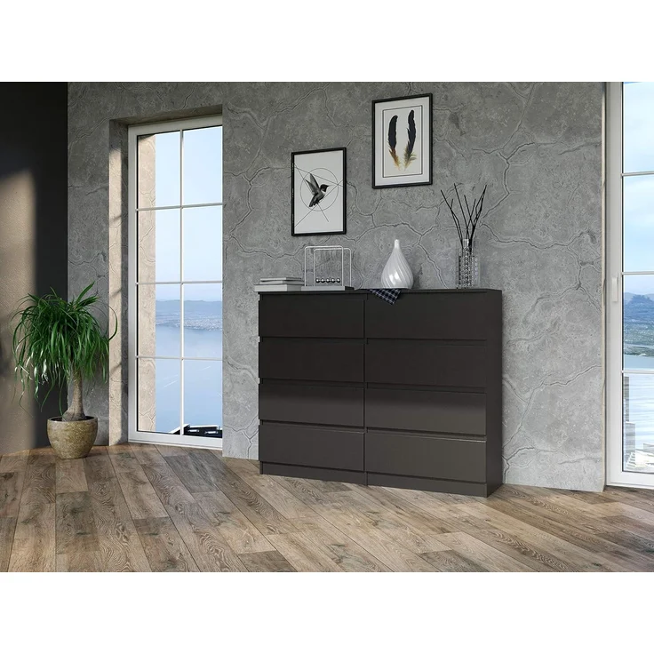 ibonto HOCHKOMMODE Schwarz 40x120x97cm (H 97 x T 40 x B 120 cm) – Bild 6