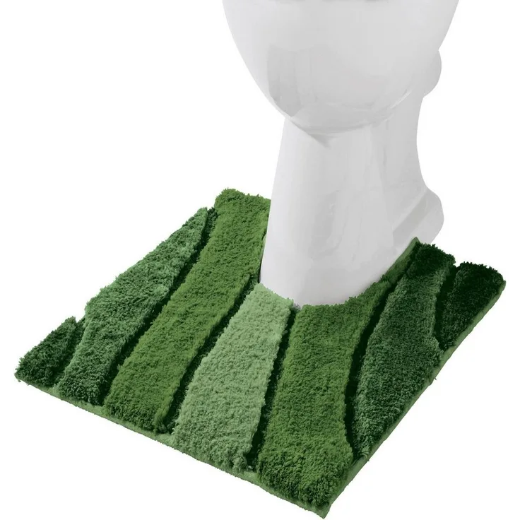 REDBEST Badematte WC-Umrandung "Louisville", Höhe 20 mm, eckig, Streifen