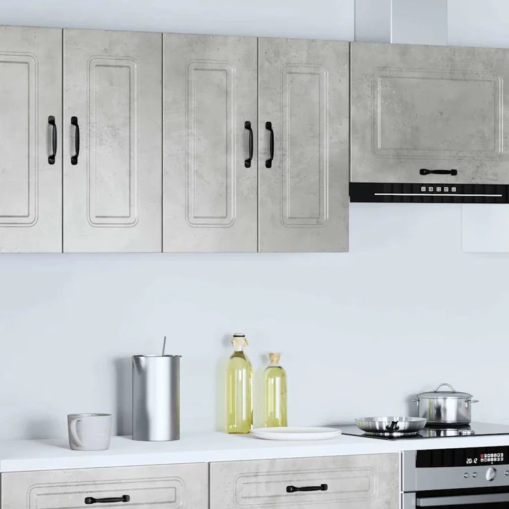 vidaXL Küchen-Hängeschrank Kalmar Betongrau Holzwerkstoff 853581 – Bild 3