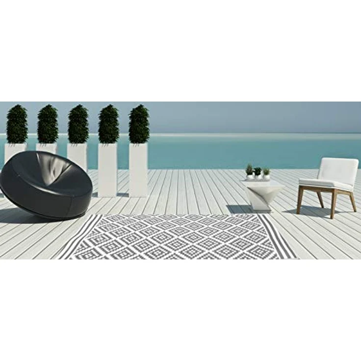 Outdoor Kunststoffteppich Austin grau 90x150 cm – Bild 7