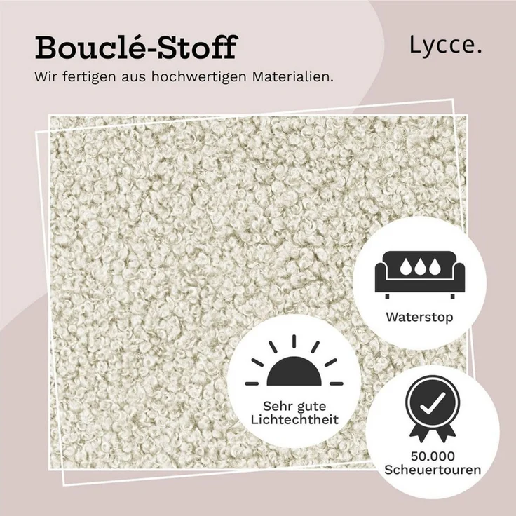 Lycce Dekokissen Lycce 2er Set Kissenhülle Bouclé 40x40 cm beige – Bild 3