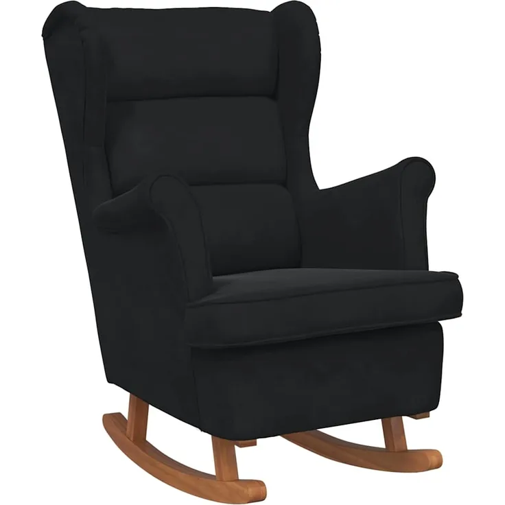 vidaXL Schaukelstuhl mit Kissen Schwarz 92 x 71 x 100 cm Sperrholz 42012852