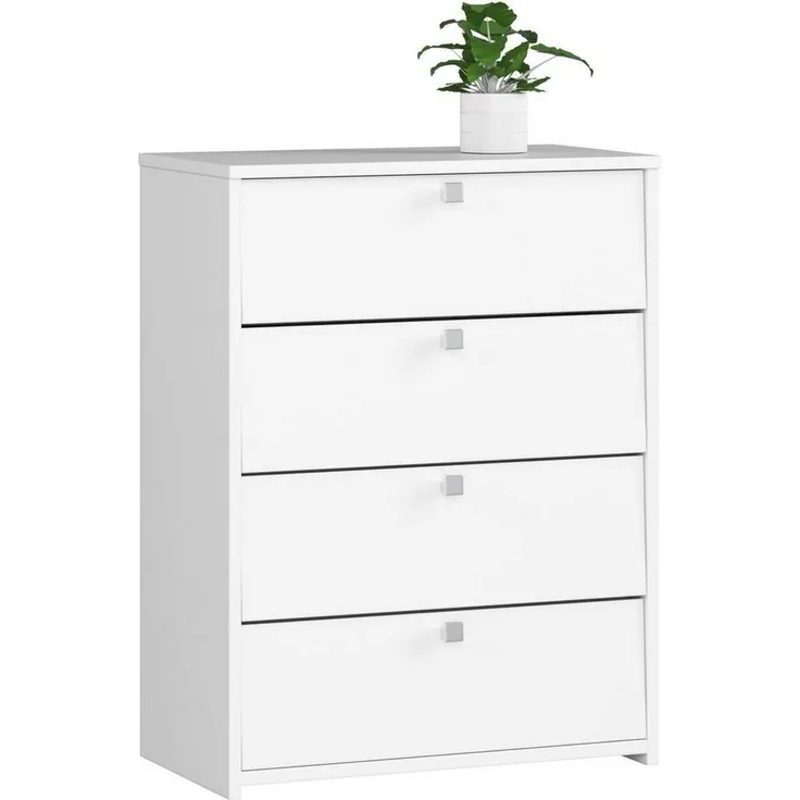 Home Collective Schuhschrank in weiß mit vier Flügeltüren, Elegant, Flur, Schlafzimmer, Schuhregal Schuhschrank 80 x 60 x 33 cm (HxBxT) viel Stauraum