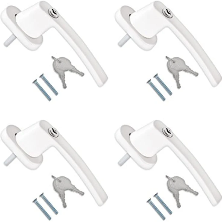 kwmobile Möbelgriff Fenstergriff Aluminium abschließbar 4x Stiftlänge 35mm weiß RAL 9016 (4-St) – Bild 6