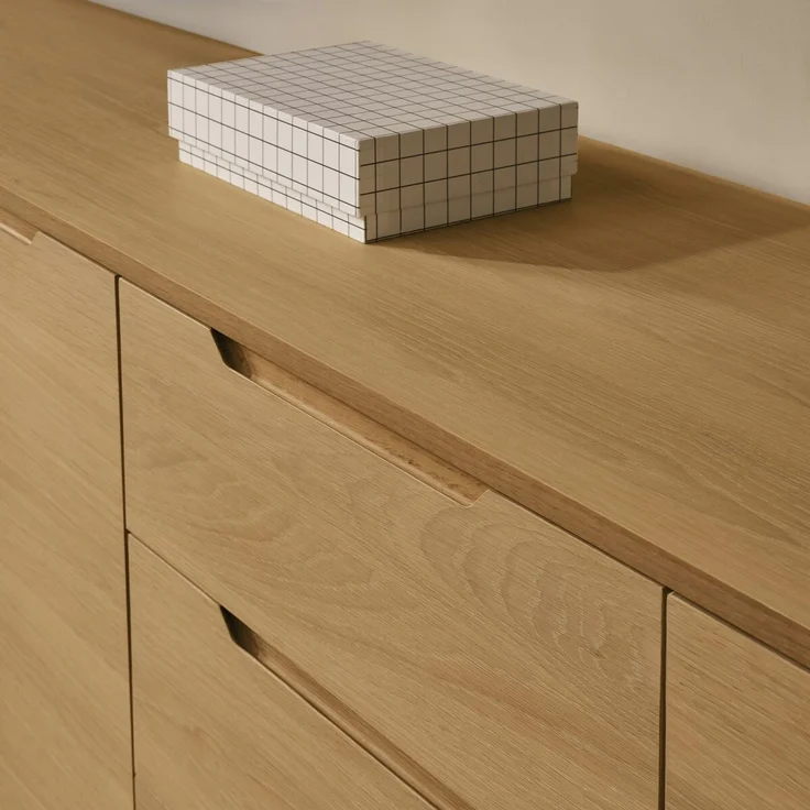 Sideboard Enimeta Eiche Natur 160 cm - 2 Türen, 3 Schubladen & Soft-Close – Bild 6