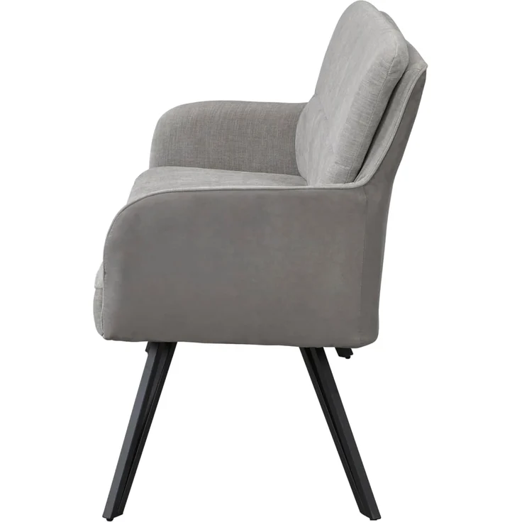 byLIVING Bank Tino/Webstoff und Mikrofaser Bezug und Gestell in schwarz/Aufgedoppelter Rücken/Küchenbank, Sitzbank, Esszimmerbank/B 160 x H 94 x T 67 cm (Hellgrau) – Bild 7