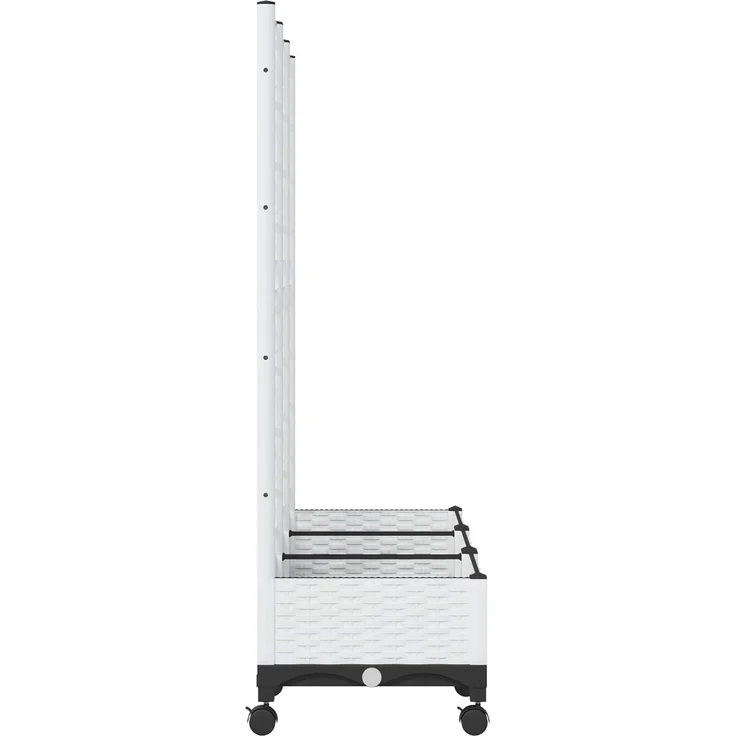 vidaXL Pflanzkübel mit Spalier und Rädern Weiß 120 x 40 x 131,5 cm PP 3423055 – Bild 4