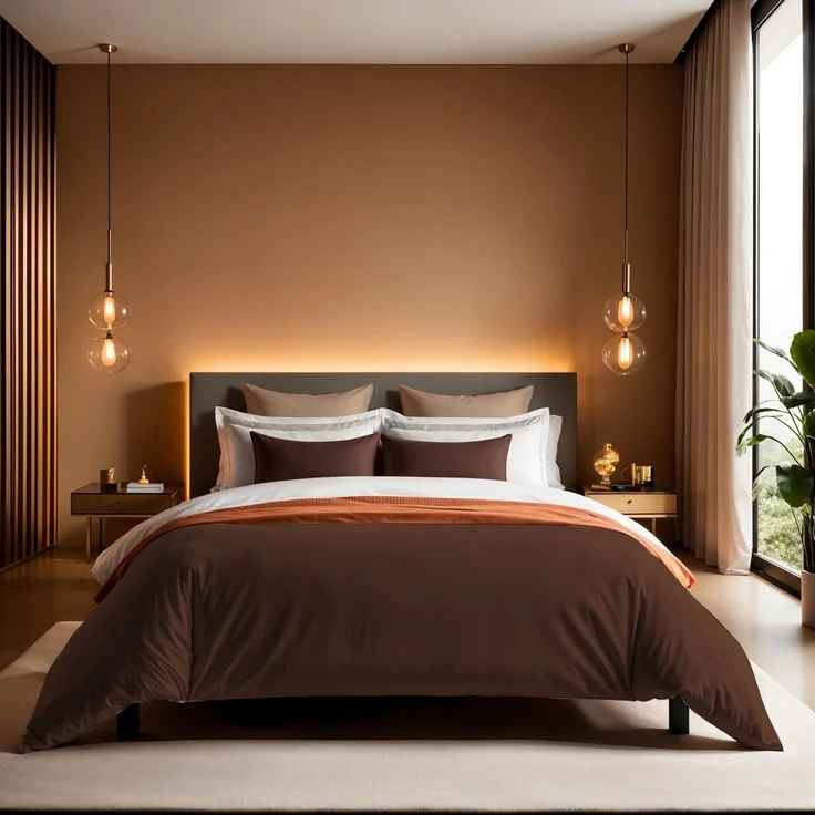 L'essentiel Maison 'Tonne Brune - 88' Ranforce Einzelbett-XXL-Bettbezug (DE), Dunkelbraun, 220 x 155 cm – Bild 1