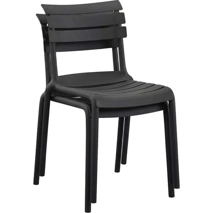 Gartenmöbel-Set KLARA mit 2 Stühlen - 190x72x82cm, Kunststoff, Schwarz | Balkonset Gartenset Tisch mit Stühlen Bistroset Outdoor – Bild 6