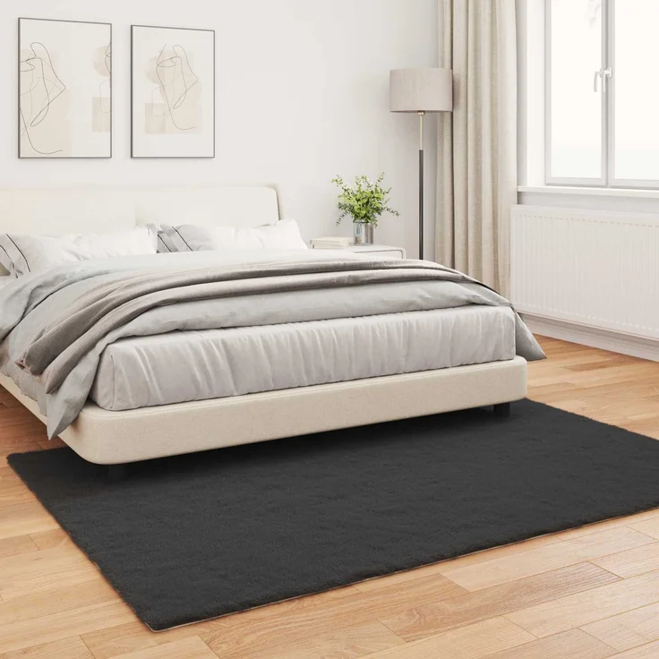 vidaXL Rutschfester Kunstfellteppich Olite Schwarz 140 x 200 cm 42021725 – Bild 3