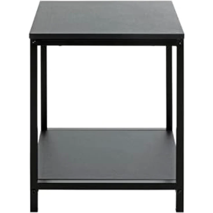 XXXL Beistelltisch, quadratisch, Schwarz, Metall und Holzwerkstoff, 40x50x40 cm, mit offenem Fach – Bild 5