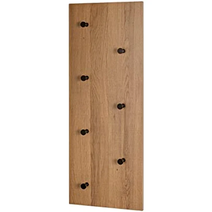 HAKU Möbel Wandgarderobe eiche, schwarz, MDF, Metall - Maße: B 80 cm x H 30 cm x T 5 cm, Style: Modern – Bild 7