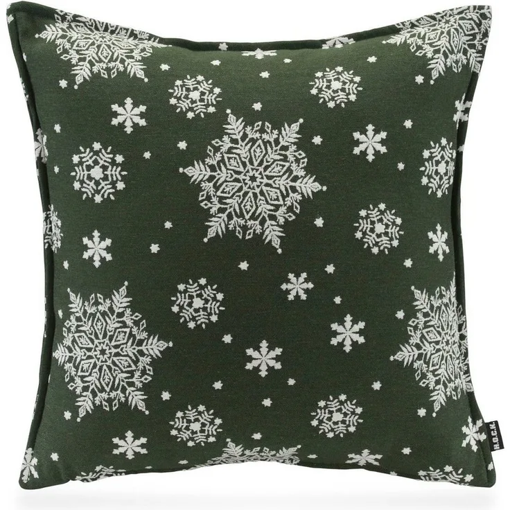 H.O.C.K. Dekokissen Snow Flakes, Schneeflocke, traditionell, bestickte Schneeflocken, inkl. Füllung