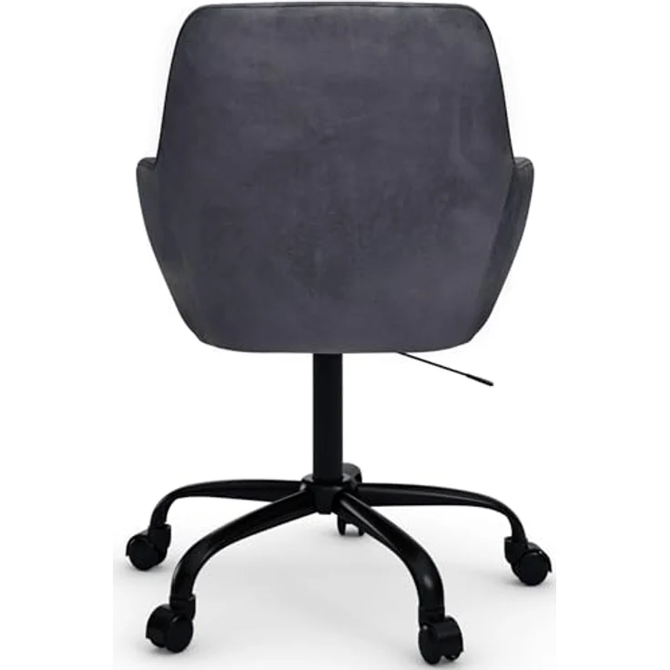 Perry2 Bürostuhl Samt Anthrazit, höhenverstellbarer Drehstuhl mit Armlehnen, ergonomischer Schreibtischstuhl für Home Office und Büro, 360° drehbar, 58 x 54 x 78 cm – Bild 4