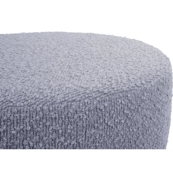 Hocker HWC-C22, Sitzhocker Schminkhocker, höhenverstellbar drehbar Ø 37cm Stoff Bouclé (450g/m²) FSC® ~ grau – Bild 5