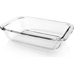 GOURMETmaxx Glas-Auflaufform 800ml transparent rechteckig für Heißluft-Fritteusen