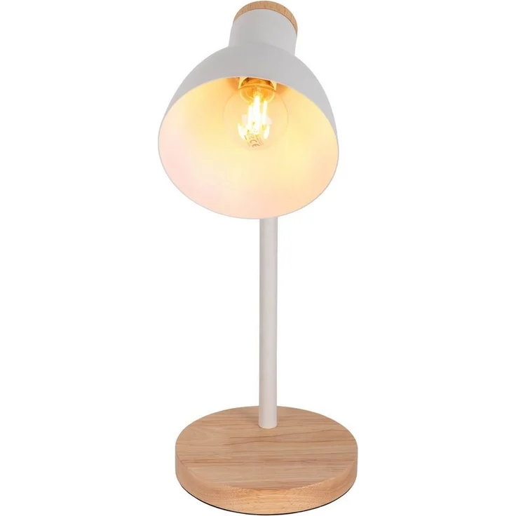 näve Schreibtischlampe Marie, ohne Leuchtmittel, Fuß und Schirm z.T. aus Holz, Schirm flexibel beweglich, E14 – Bild 3