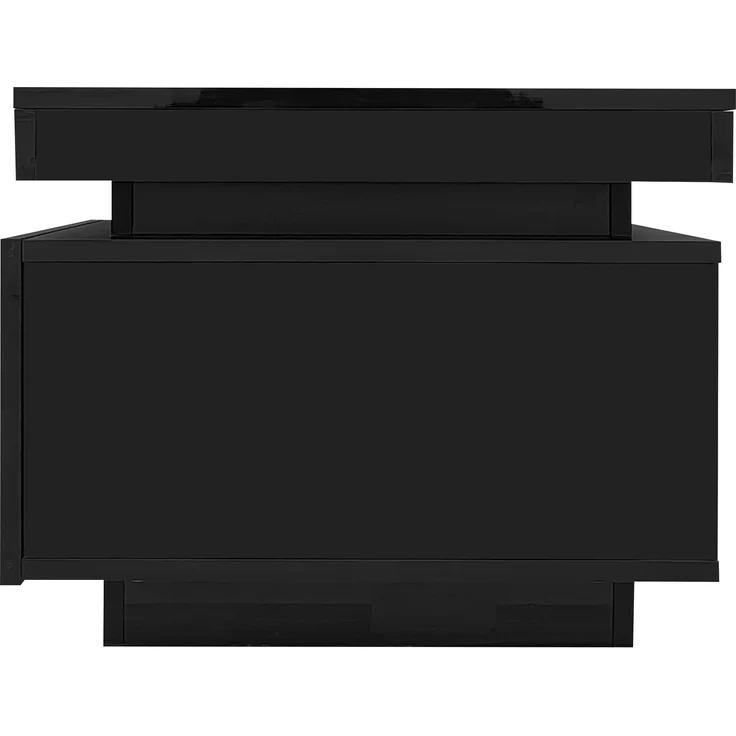 ZUBALIYA Wohnzimmerset 181x38x38 cm, mit LED-Beleuchtung, Hochglanz, aus Spanplatte, Schwarz – Bild 12