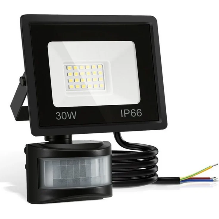 Clanmacy LED Flutlichtstrahler LED Fluter mit Bewegungsmelder 30W Außenleuchte Kaltweiß Spotlight – Bild 4