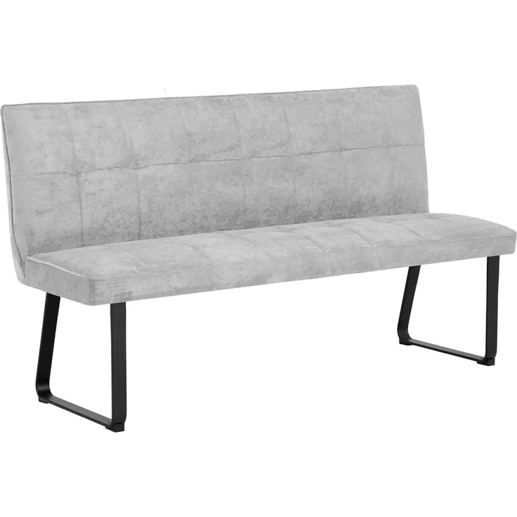 byLIVING Sitz-Bank TALEA, Stoff, Nosagfederung, Untergestell Metall schwarz pulverbeschichtet, hoher Sitzkomfort, Webstoff, grau, B 160, H 92, T 59 cm