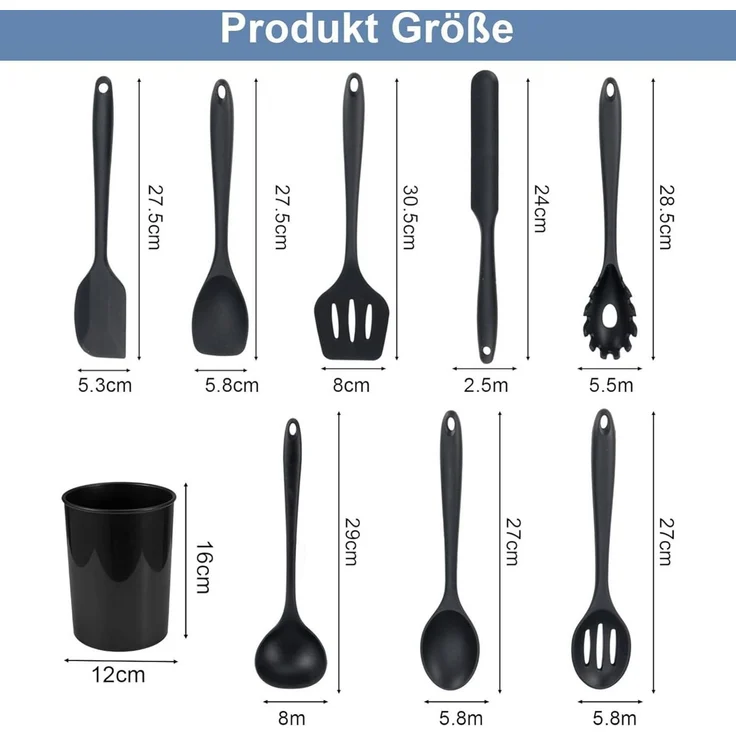 Youyijia Küchenorganizer-Set 15-teiliges Silikon Küchenutensilien Set – Bild 2