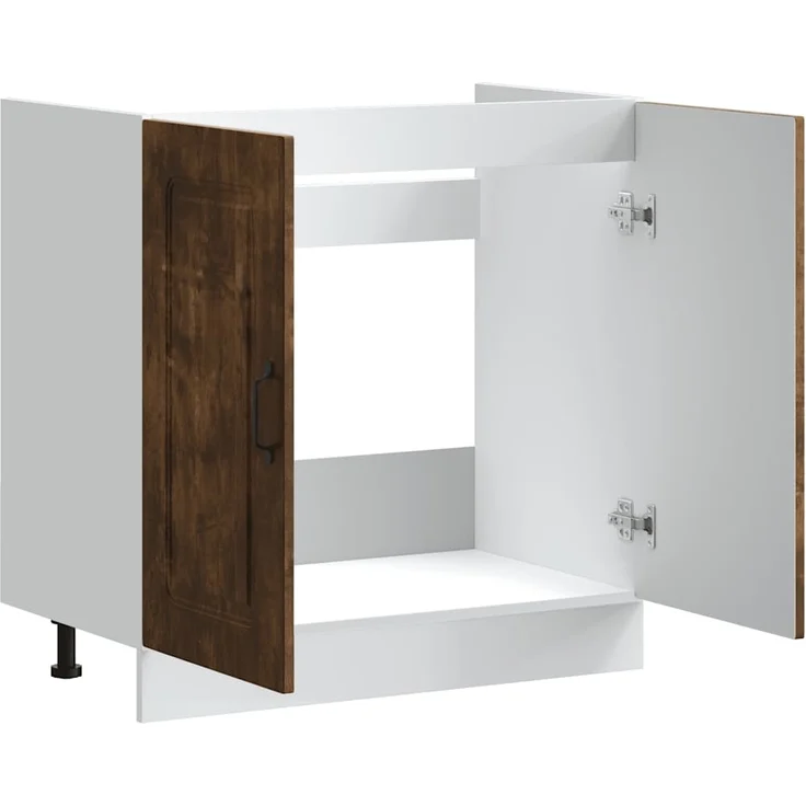 vidaXL Spülenunterschrank Kalmar Räuchereiche 80x46x81,5 cm 853452 – Bild 4