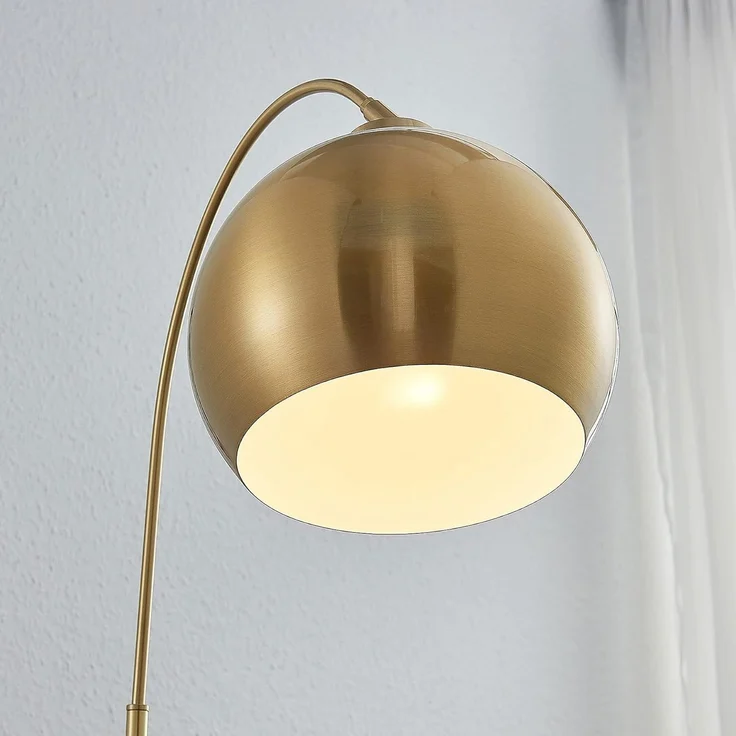 Lindby Stehlampe Moisia, Metall, Gold / Messing IP20, 1 x 15 W LED – Bild 5