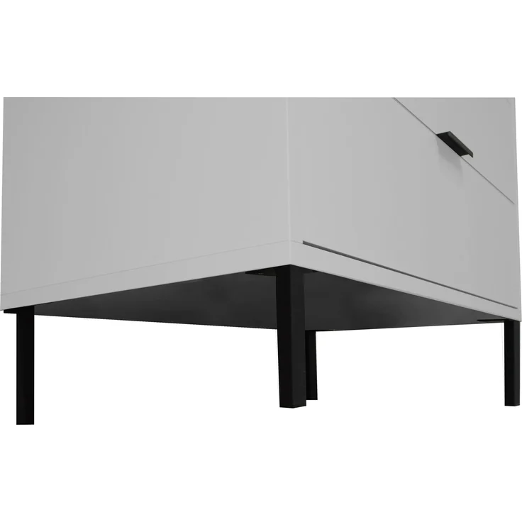 Nachtkommode >Bonnie< in kreidegrau matt lack - 51x60x45cm (BxHxT) – Bild 4