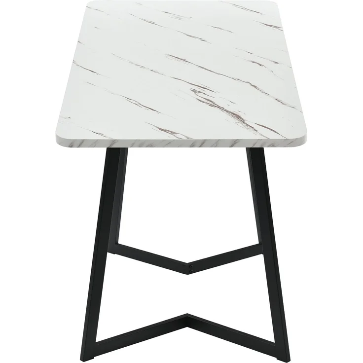 Essgruppe 5-teilig mit Esstisch 117×68 cm in Marmoroptik und 4 schwarzen Samtstühlen, moderner Küchentisch-Stuhl Set – Bild 7