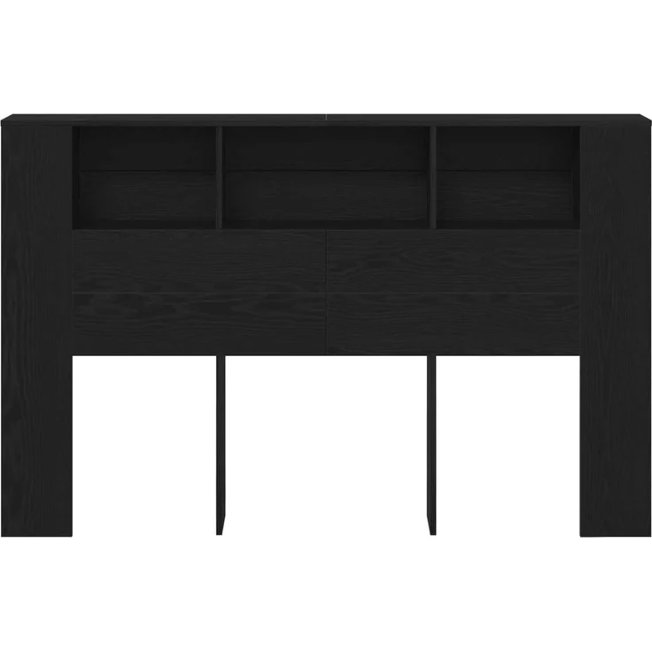 vidaXL Kopfteil Schrank Schwarz Eichen-Optik Holzwerkstoff 102,5 x 160 x 18,5 cm – Bild 5