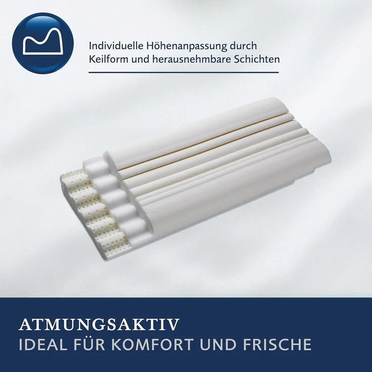 Billerbeck 'Classic Novum' Nackenstützkissen, Visco-Schaum, 40x80 cm – Bild 3
