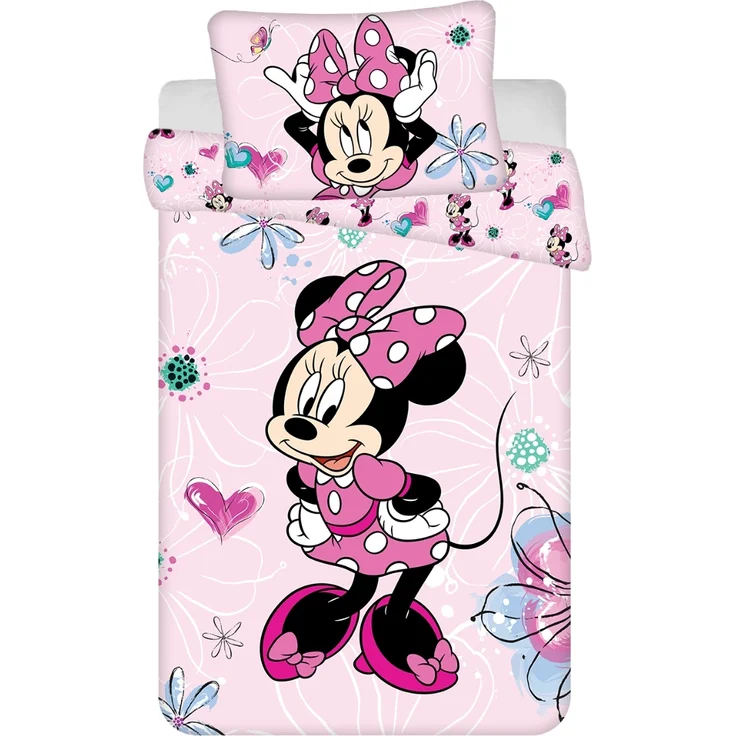 Disney Minnie Mouse Babybettwäsche 100x135 + 40x60 cm 100 % Baumwolle Reißverschluss – Bild 1