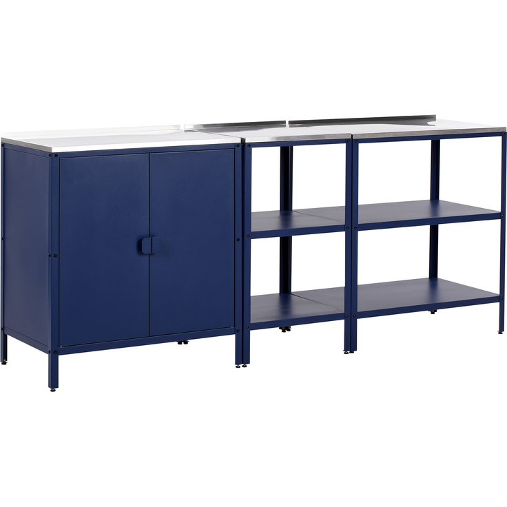 Outdoor-Küche 3er Set VILAMA Metall Blau
