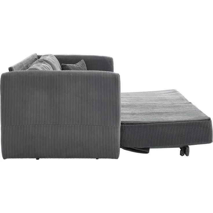 ZUBALIYA Schlafsofa 69.00x23.00 cm, mit Cordbezug, für Wohnzimmer und Apartments, mit stabilem Untergestell, Beige – Bild 20