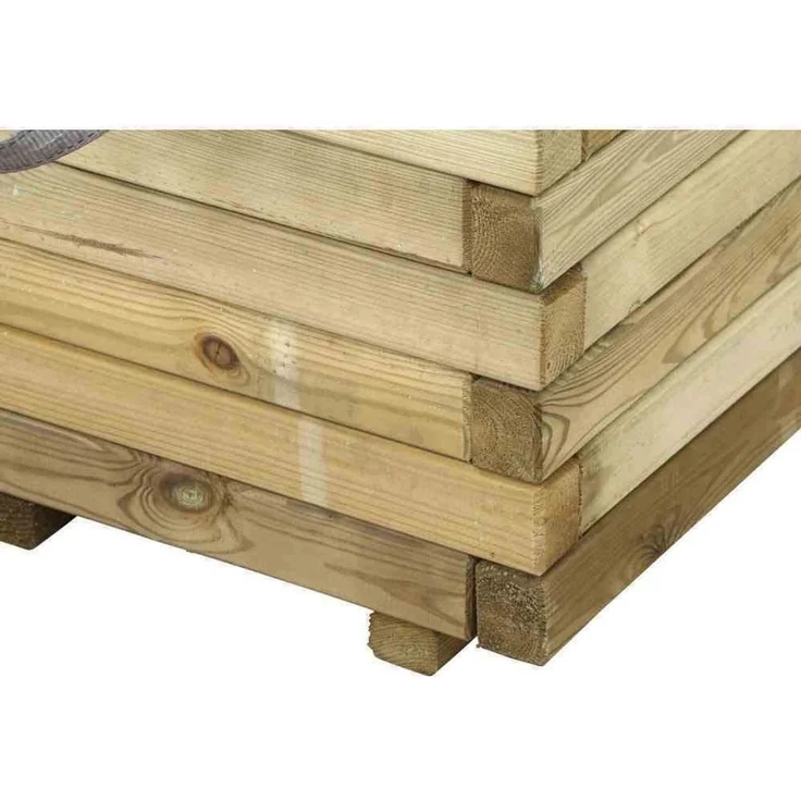 Taunus Pflanzkübel Modern 50 50x50x39 cm Kiefer FSC 100% kesseldruckimprägniert mit Trageschlaufen inkl. Geotextil – Bild 3