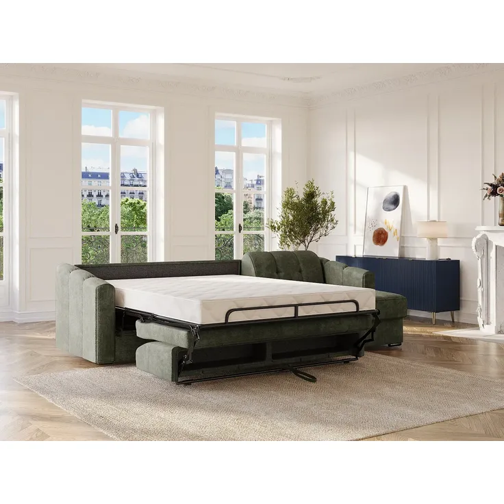 Vente-unique - DARIELO Sofa Stoff Grün - B 223 cm152 cm x H 90 cm x L 295 cm – Bild 3