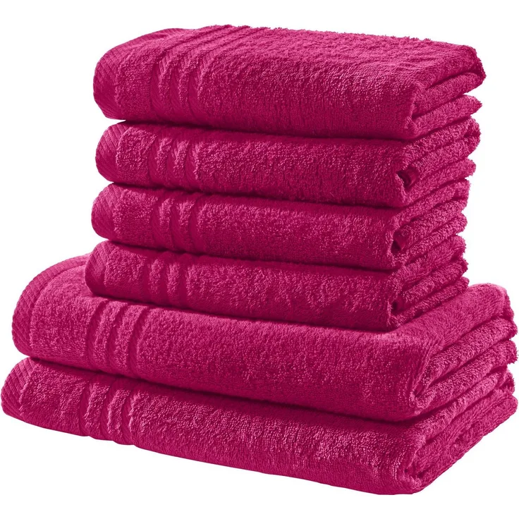 REDBEST Handtücher Frottier-Set uni 6-tlg, Frottier (6-St), Walk-Frottier Uni