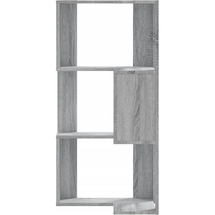 vidaXL Eck-Bücherregal 3 Böden Grau Sonoma 50x50x102 cm Holzwerkstoff 852596 – Bild 2