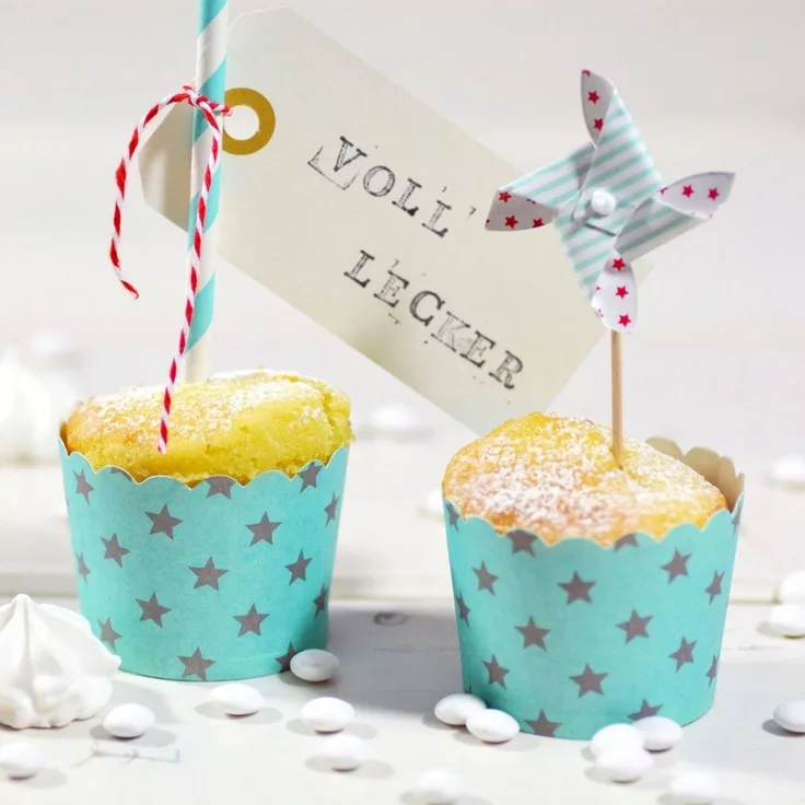 Frau WUNDERVoll Muffinform Muffin Backformen, klein Durchmesser 5 cm, türkis, (50-tlg)