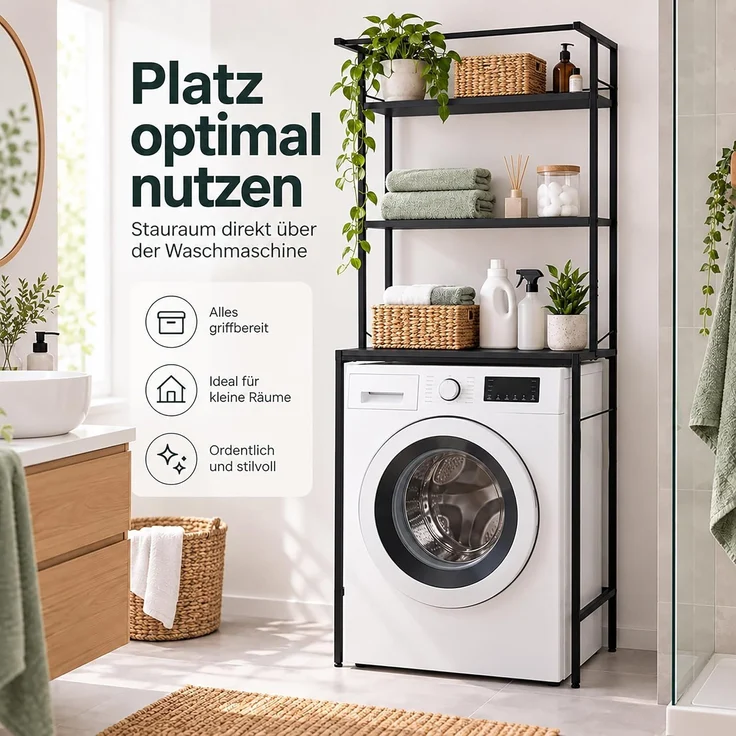 Relaxdays Waschmaschinenregal 3 Ablagen – Bild 4