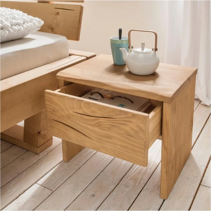 Home affaire Nachtkonsole Ultima, aus massiver Fichte oder Eiche, robuste Natürlichkeit mit Wuchsrissen – Bild 3