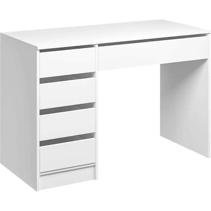 Bellabino 'Nore' Kinderschreibtisch mit 5 Schubladen, beidseitig montierbar, weiß, 75x53x110 cm, Jugendschreibtisch mit Stauraum – Bild 2