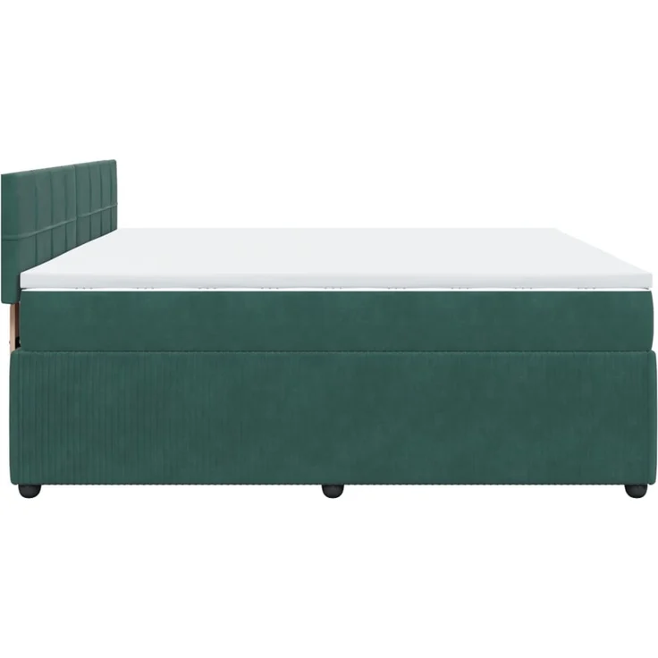 vidaXL Boxspringbett mit Matratze Dunkelgrün 180x200 cm Samt 3287809 – Bild 9
