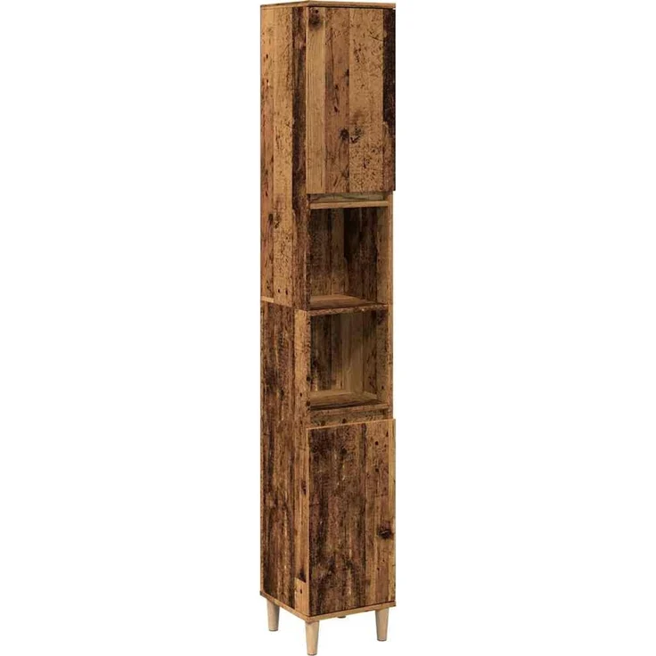 vidaXL Badschrank Altholz-Optik 30x30x190 cm Holzwerkstoff 857102 – Bild 2