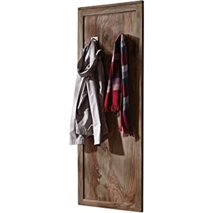 Wandgarderobe Sheesham 55 x 3 x 150 grau geölt NATURE GREY #001